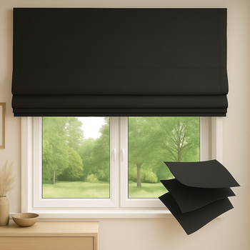 Roleta rzymska zaciemniająca do 100 % blackout na wymiar czarna