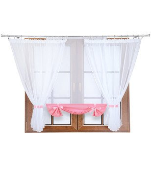 Komplet firan z panelem z woalu Demi II pastelowy różowy
