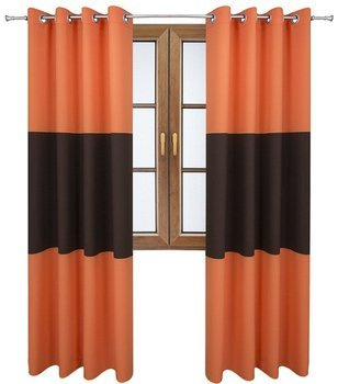 Zasłona gładka matowa trio Sally pomarańczowa z gorzką czekoladą