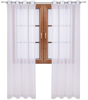 Biała klasyczna firana zasłona z woalu biały woal