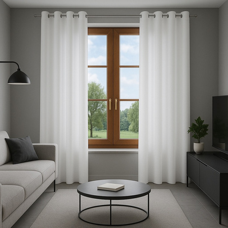 Gładka zasłona matowa Clara biała klasyczna