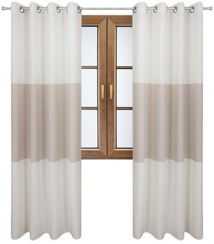 Zasłona gładka matowa trio Sally ecru z beżem