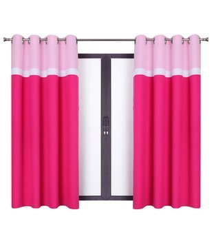 Urocza zasłona trio ciemno różowa pas biały jasny róż Maiko wzór 5