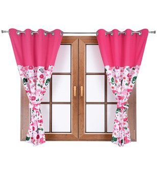 Komplet zasłon w kotki z podwiązkami  Krysia wzór V1