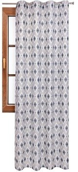 Nowoczesna zasłona w geometryczne grafitowe wzory Tala