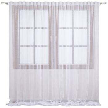 Elegancka firanka niemnąca się z naturalnej tkaniny bambusowej gotowa Noela