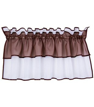 Zazdrostka z woalu duo biała brązowa Lolita obszyta lamówką