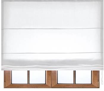 Roleta rzymska biała lniana klasyczna z naturalnego lnu