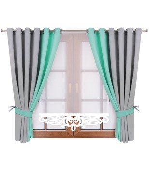 Komplet zasłon duo z panelem i ażurem Areta IV wzór 3