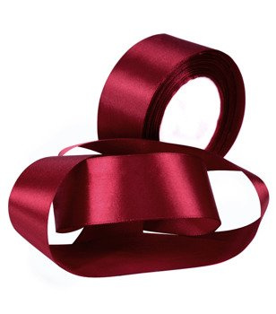 Wstążka atłasowa taśma szeroka lamówka do firan i zasłon bordowa