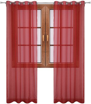 Klasyczna firana zasłona z woalu bordowa