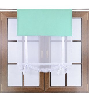 Uroczy panel ekran z woalu Vigo z kokardkami jasny turkusowy