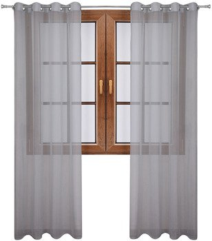 Klasyczna firana zasłona z woalu szara