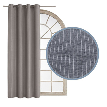 Zasłony z naturalnego lnu w prążki lniana zasłona grafitowy len w paski