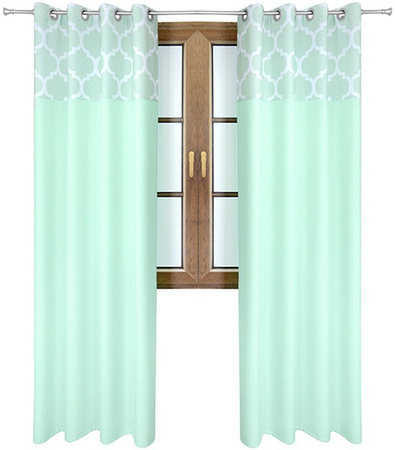 Zasłona miętowa matowa  duo maroko Rubi 2 wzór A6