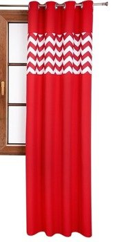 Zasłona matowa duo zygzaki Cindy wzór B4 czerwona