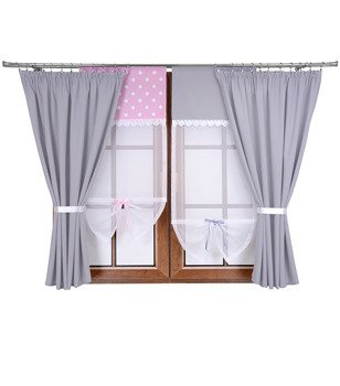 Komplet zasłon i uroczych paneli z gipiurą Gloria II wzór 4