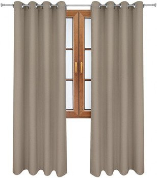 Gładka zasłona matowa Clara beżowo szara klasyczna