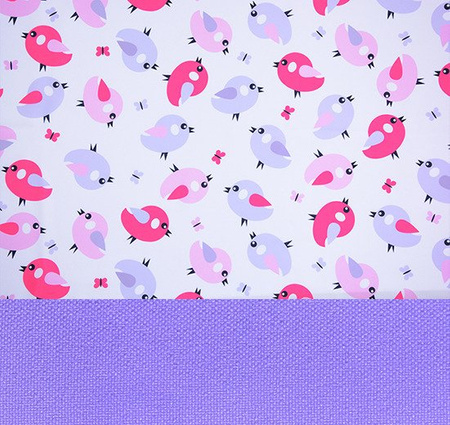 Zasłona matowa duo ptaszki Cindy wzór T1 jasno fioletowa