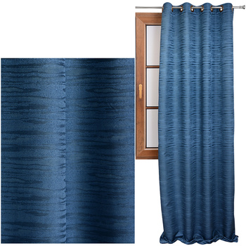 Elegancka zasłona z przecieranym wzorem morski granat  Alana Sale S29