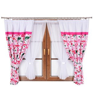 Zestaw dziecięcy zasłony w kotki firany z woalu Mika II wzór 10