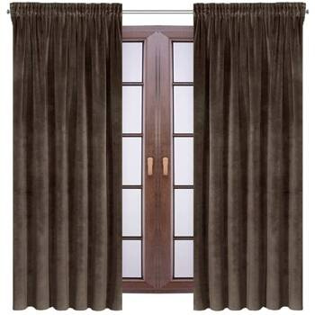 Elegancka zasłona welurowa welwet gorzka czekolada zaciemniająca welur aksamitny