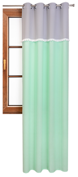 Zasłona z pluszowymi pomponami Lilo 6 miętowa wzór 2