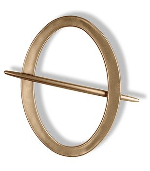 Klasyczna klamra spinka w kształcie owalu brązowa wzór 3