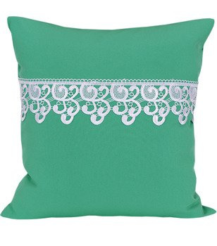 Poszewka z tkaniny matowej  ozdobiona gipiurą morska