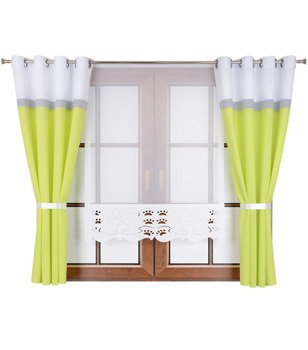 Komplet zasłon trio oraz panel z ażurem Maiko wzór 1