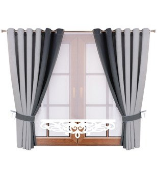 Komplet zasłon duo z panelem i ażurem Areta IV wzór 4