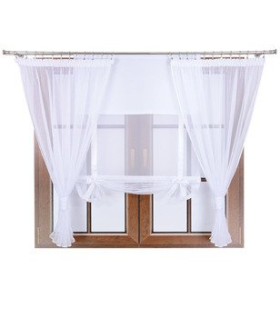 Komplet 2 firany panel z kokardkami Vigo II biały