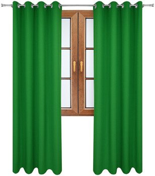 Gładka zasłona matowa Clara zielona klasyczna