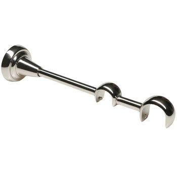 Metalowy podwójny wspornik do karnisza o średnicy fi 19 +19 mm - Stal Szlifowana (inox)