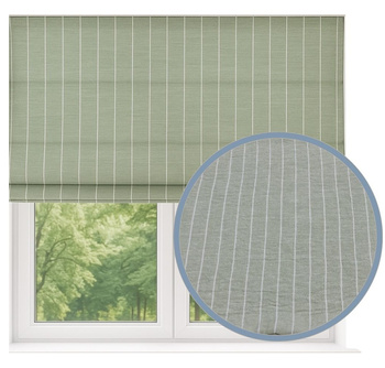 Roleta rzymska lniana len w prążki z naturalnego lnu w pionowe paski oliwka khaki