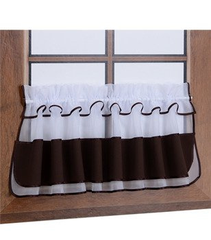 Zazdrostka z woalu i tkaniny matowej gorzka czekolada Bari z falbanką