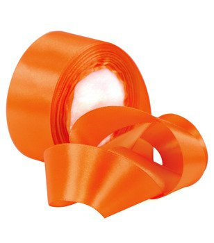 Wstążka atłasowa taśma szeroka lamówka do firan i zasłon pomarańczowa