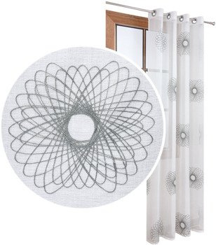 Firana z batystu i wyszywanymi wzorami Soria II wzór 1