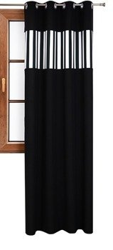 Zasłona matowa duo paski Cindy wzór L1 czarna