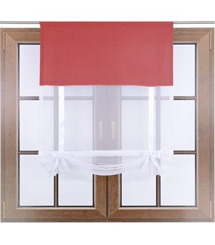 Uroczy panel ekran z woalu Vigo z kokardkami koralowy