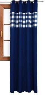 Zasłona matowa duo kratka granatowa Cindy wzor M2