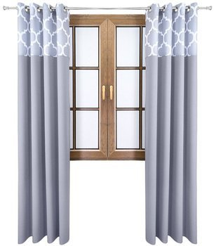 Zasłona jasno szara matowa  duo maroko Rubi 2 wzór A1