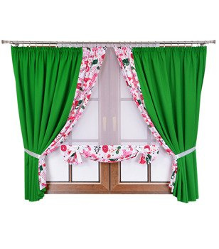 Uroczy komplet dziecięcy zasłony i panel z kokardkami Mika wzór 19