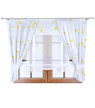 Komplet 2 zasłony listki C2 panel z kokardkami Rubi IV liście