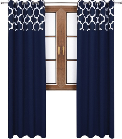 Zasłona granatowa matowa  duo maroko Rubi 2 wzór A8