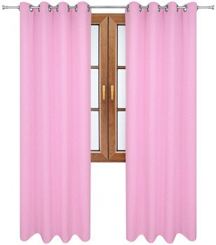Gładka zasłona matowa Clara jasno różowa klasyczna