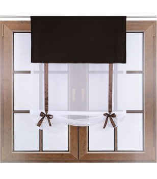 Uroczy panel ekran z woalu Vigo z kokardkami venge