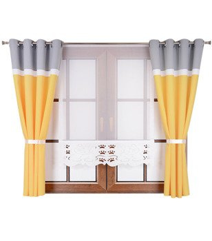 Komplet zasłon trio oraz panel z ażurem Maiko wzór 11