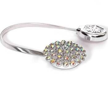 Klamerka spinka na rozciągliwej taśmie exlusive magnes kryształki tęcza