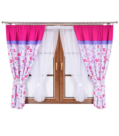 Zestaw dziecięcy zasłony w ptaszki firany z woalu Mika II wzór 11